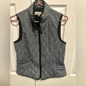 Talbots Petites Monochrome Herringbone Vest